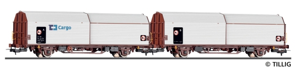 Tillig 70078 - H0 - 2-tlg. Set Haubenwagen, ČD Cargo, Ep. VI